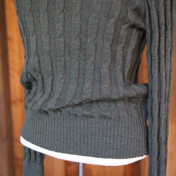 Vintage Laura Ashley 100% Wool Green Knitted Turtleneck Sweater Woman's Size M - Picture 4 of 16